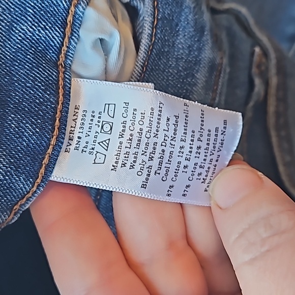 Everlane Medium Blue Denim Wash Vintage Skinny Jeans 25 Ankle - Picture 8 of 10